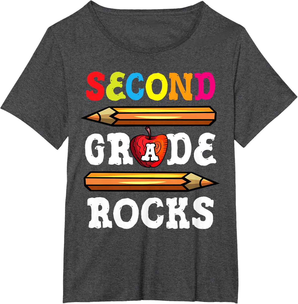 Second Grade Rocks Back To School 2nd Grade Teacher T-Shirt for Men Women Kids - Dark Heather Grey