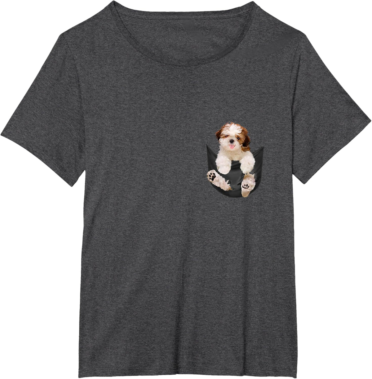 Dog Lover Gifts Shih Tzu in Bag T-Shirt - Dark Heather Grey