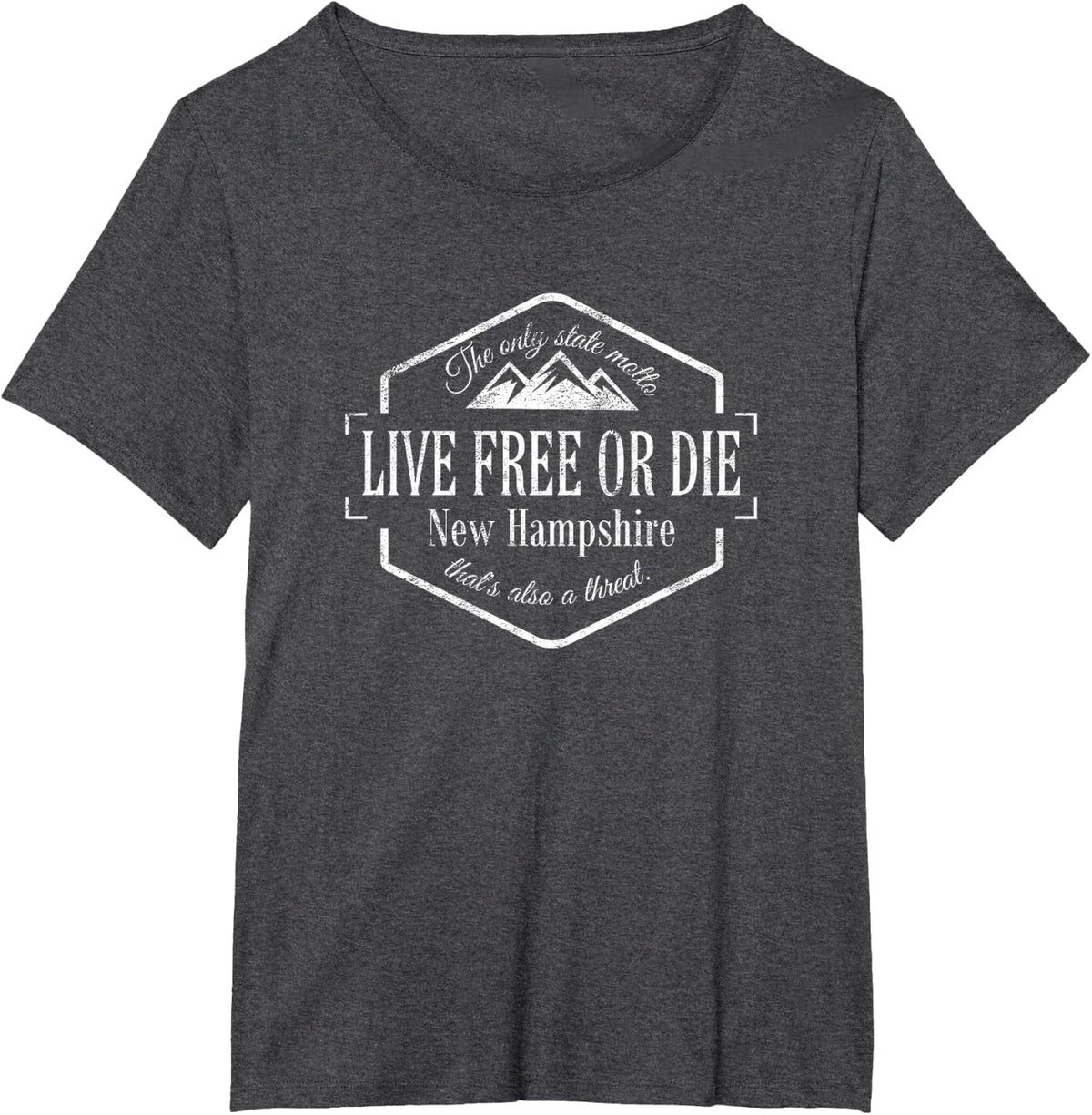 New Hampshire Live free or die state motto funny design 603 T-Shirt - Dark Heather Grey