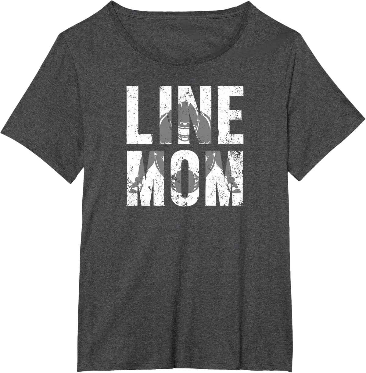 Football Line Mom Of A Football Lineman Mother T-Shirt - Dark Heather Grey