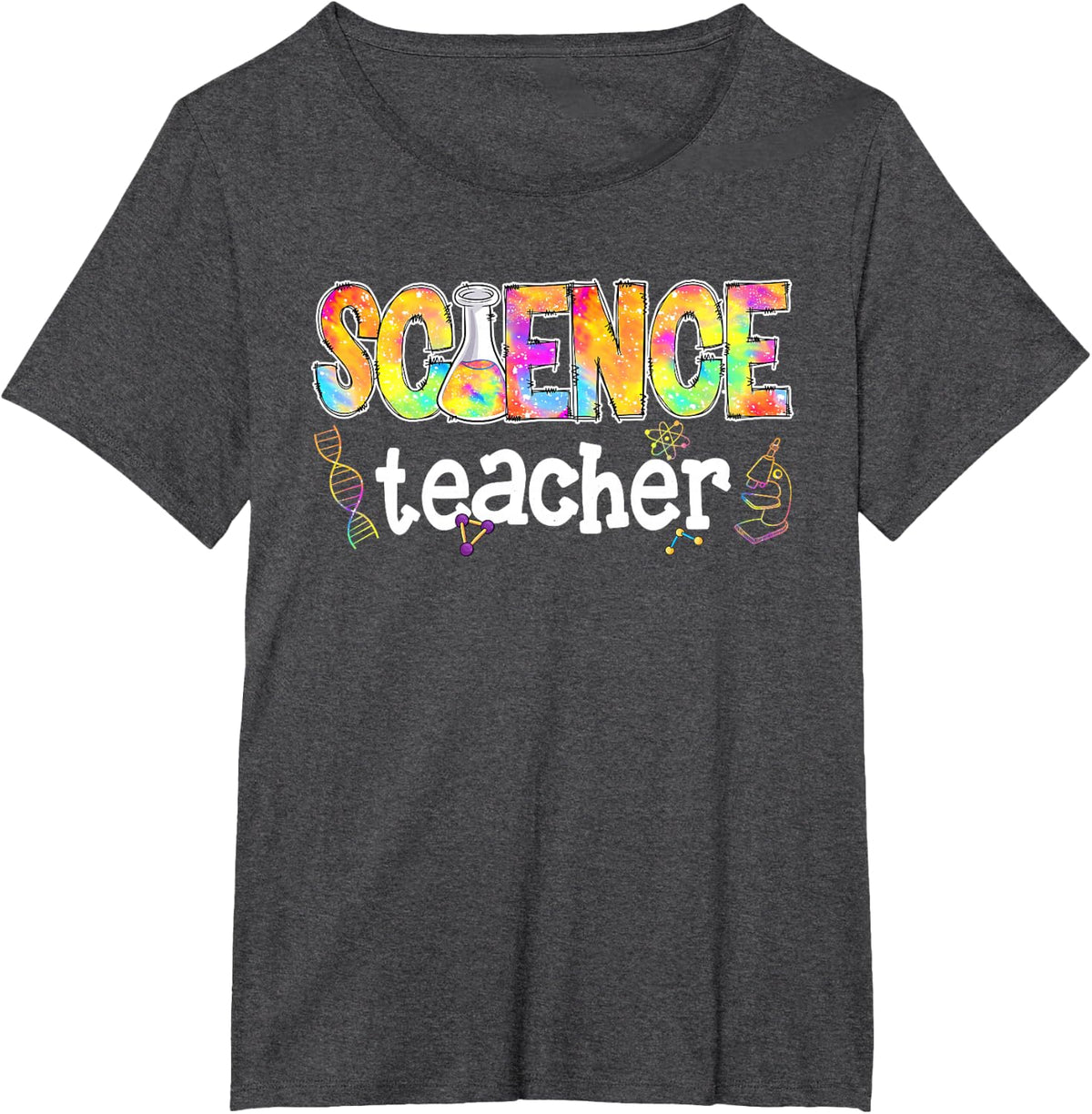 Science Teacher Tie Dye Science Teaching Back to School T-Shirt - Dark Heather Grey