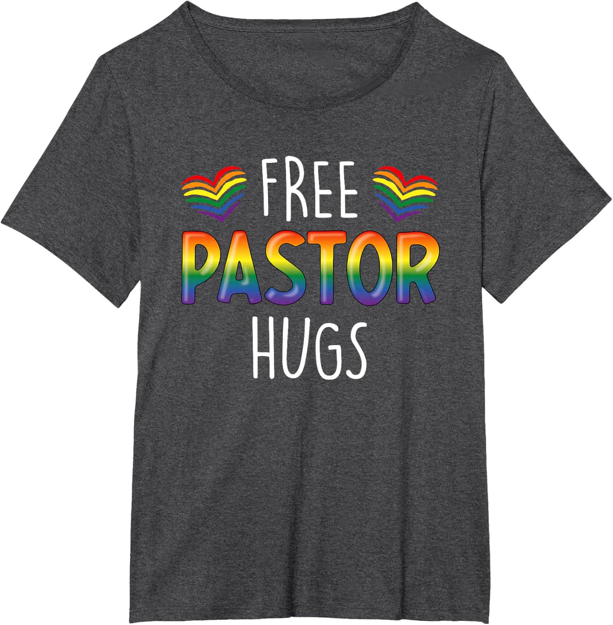 Free Pastor Hugs Christian Pastor Gay Christian Pride Month T-Shirt - Dark Heather Grey