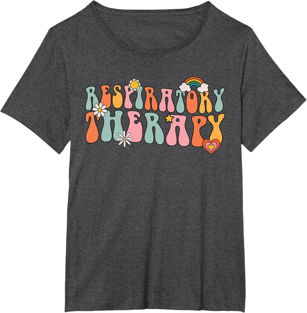 Respiratory Therapy RT therapist RT Care Week Groovy Retro T-Shirt - Dark Heather Grey