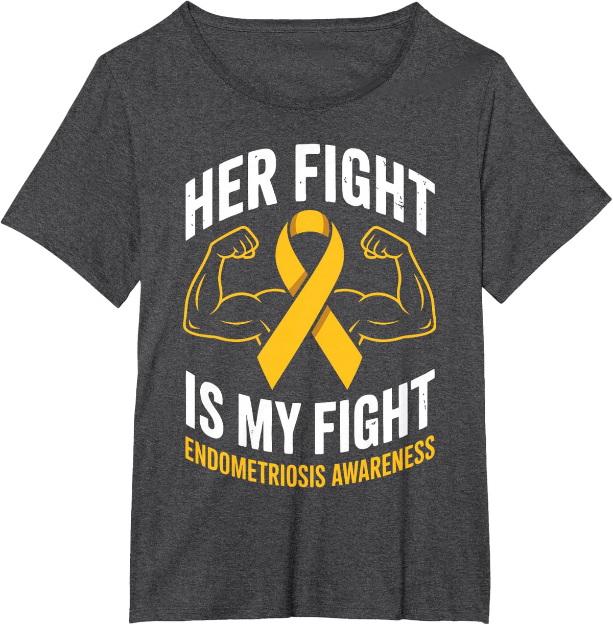 Endometriosis Warrior Husband Support Endo Awareness T-Shirt - Dark Heather Grey