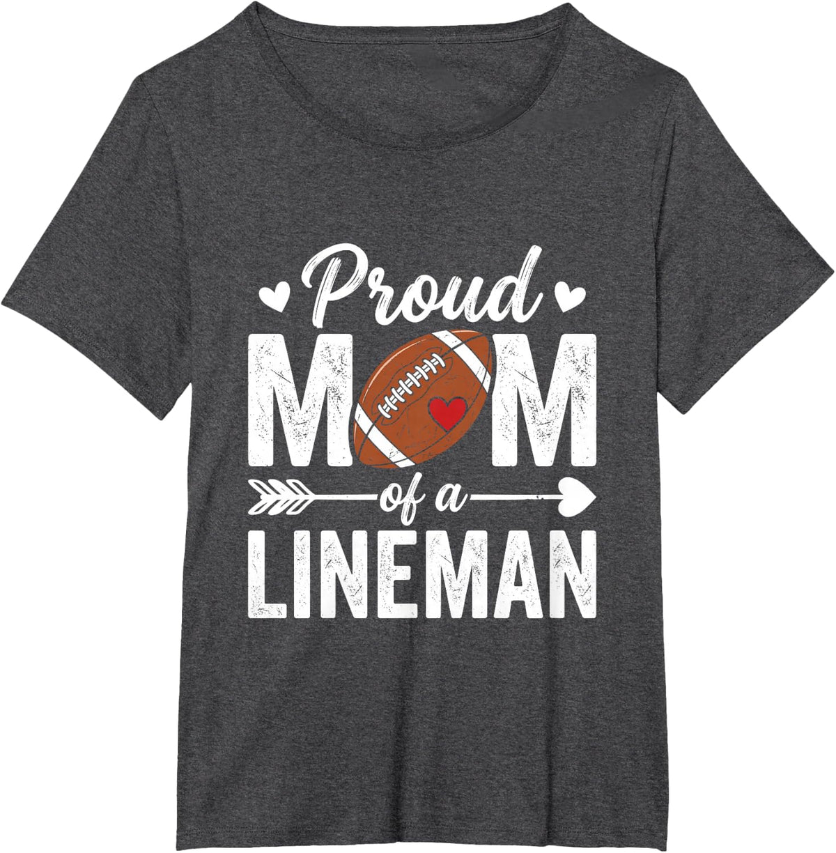 Proud Mom of A Lineman Football Mom Game Day Mother's Day T-Shirt - Dark Heather Grey