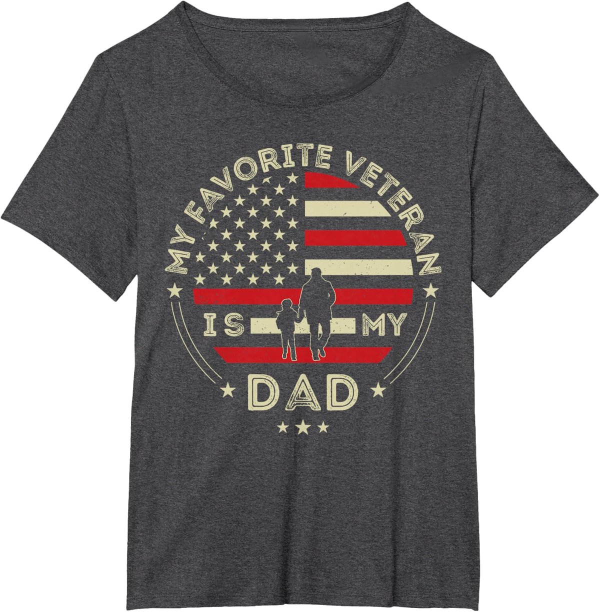 My Favorite Veteran is My Dad T-Shirt - Dark Heather Grey