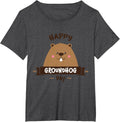 Funny Woodchuck Happy Groundhog Day T-Shirt - Dark Heather Grey