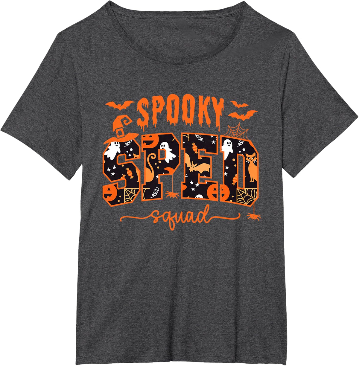 Sped Squad Team Special Education Teacher Halloween T-Shirt Tee for Men Women - Dark Heather Grey