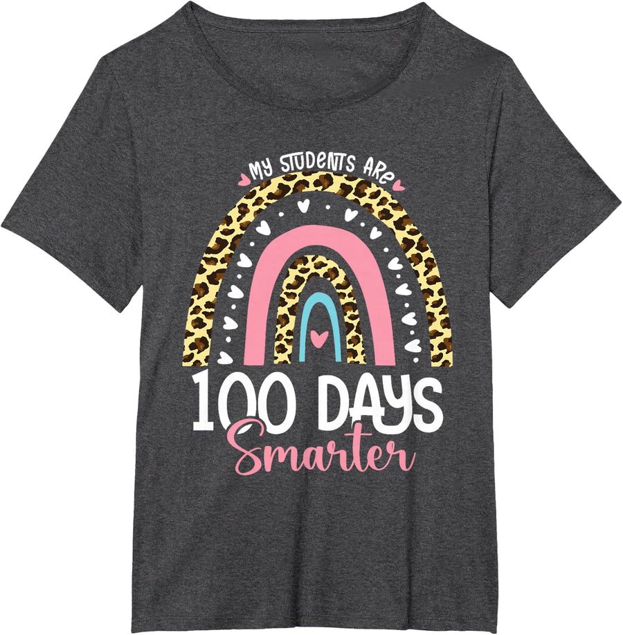 My Students Are 100 Days Smarter T-Shirt 100th Day Of School Teacher Tee - Dark Heather Grey