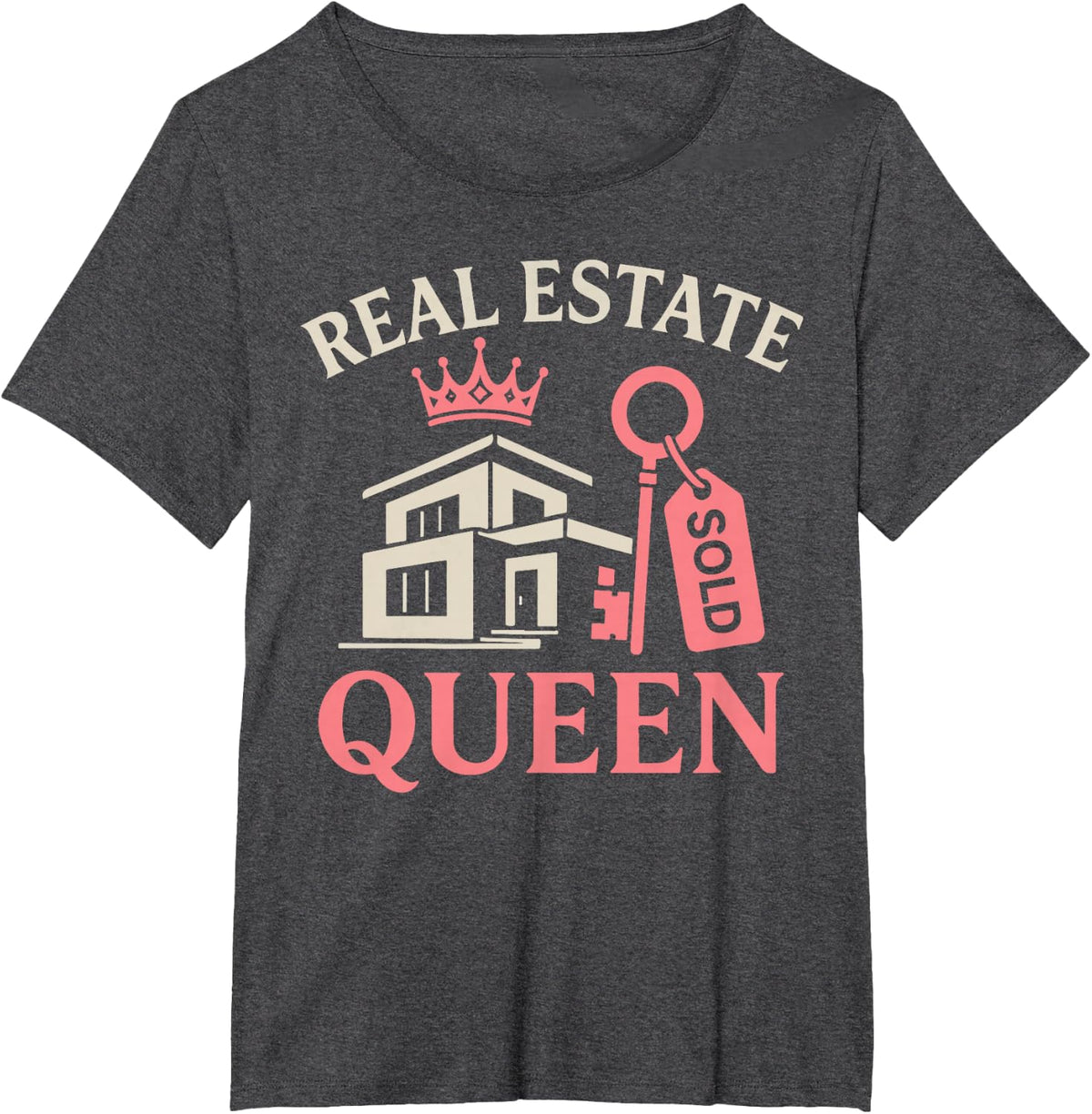 Realtor Real Estate Queen T-Shirt - Dark Heather Grey
