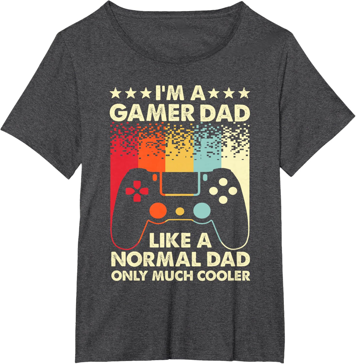Cool Gamer Dad For Men Father Gaming Computer Video Gamers T-Shirt - Dark Heather Grey