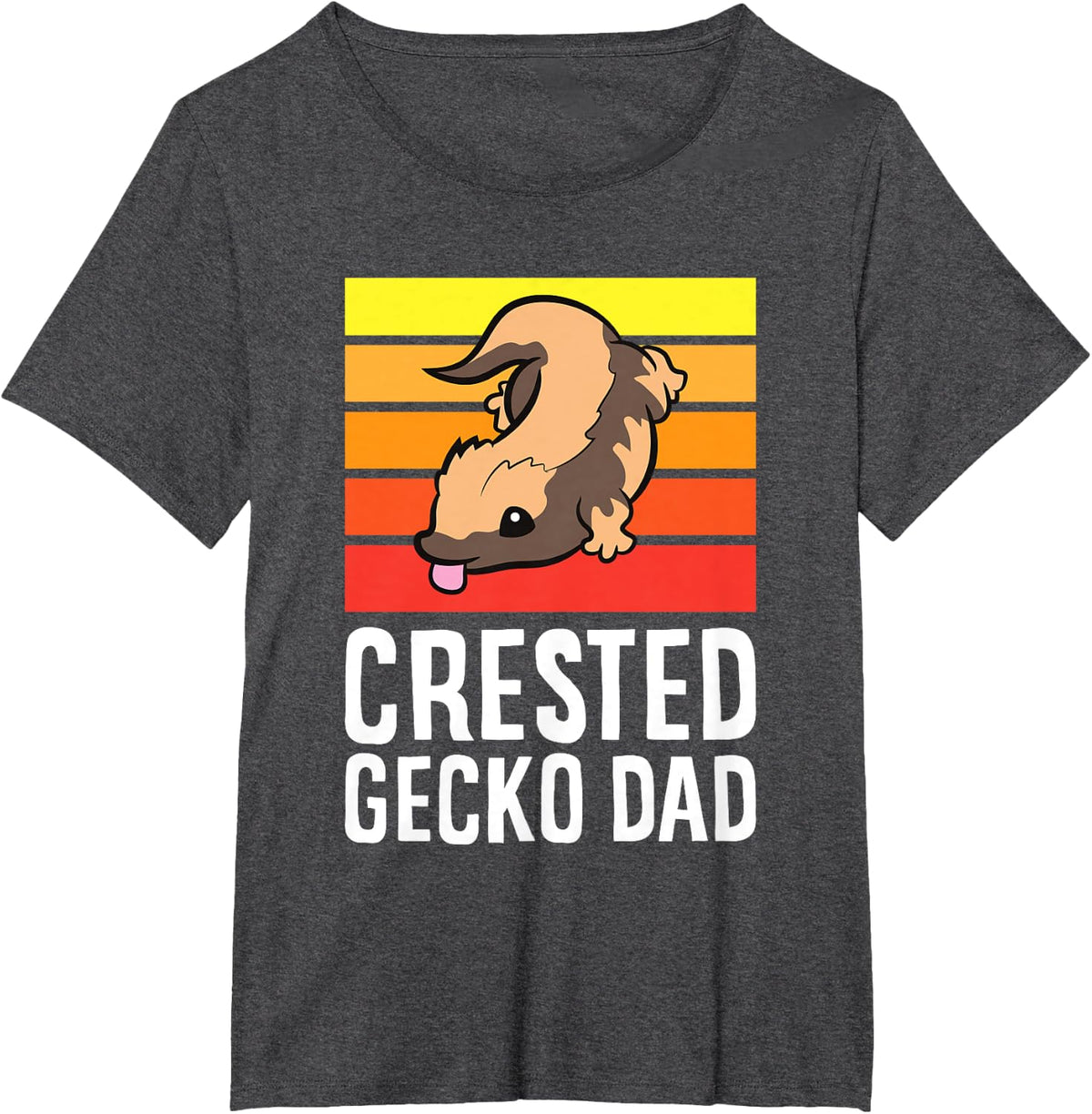 Funny Crested Gecko Lover Crested Gecko Dad T-Shirt - Dark Heather Grey