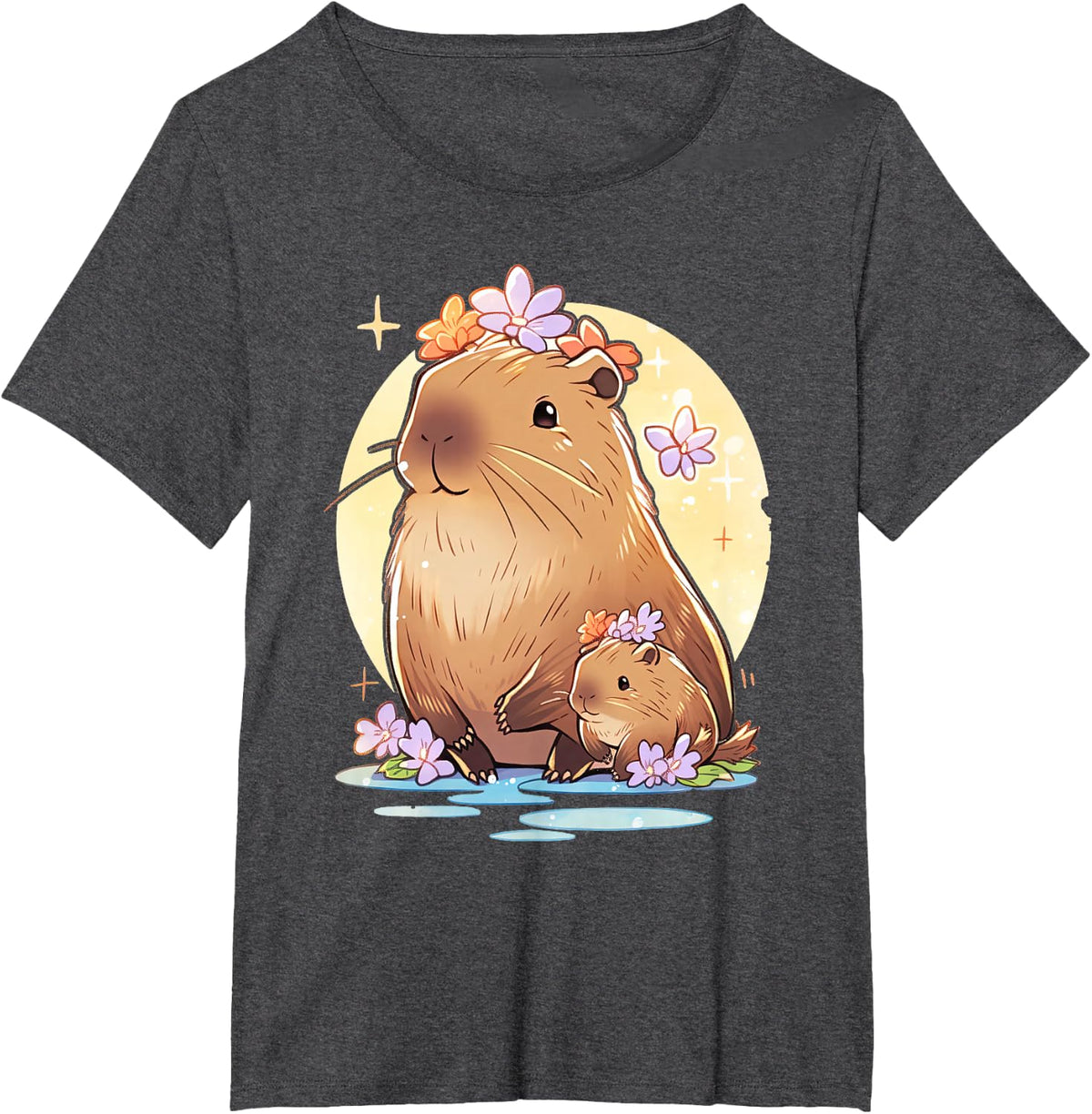 Cute Capybara Funny Capybara Lover T-Shirt - Dark Heather Grey