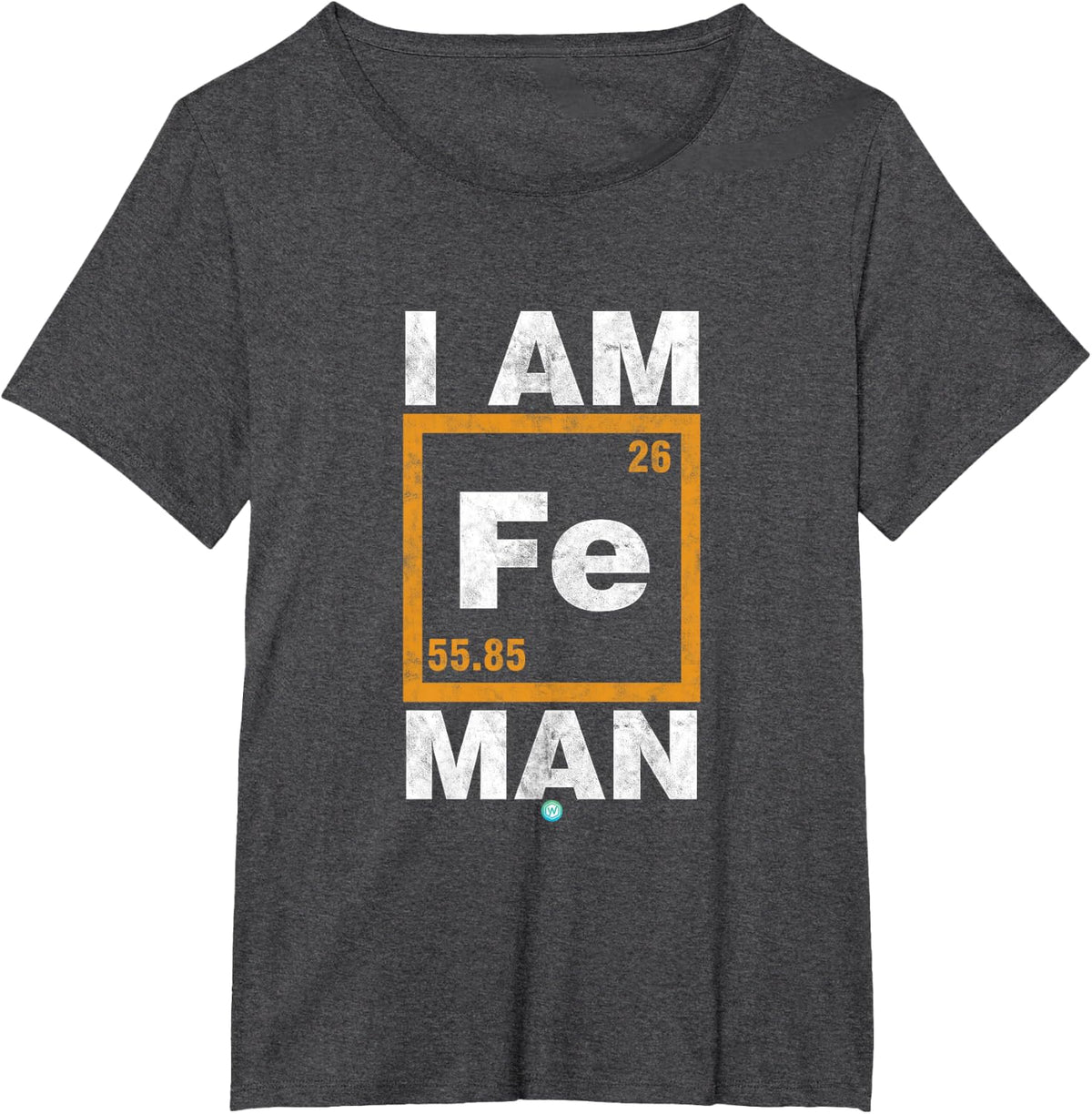 Iron (Fe) Man T-Shirt Funny Periodic Element Shirt Gift T-Shirt - Dark Heather Grey
