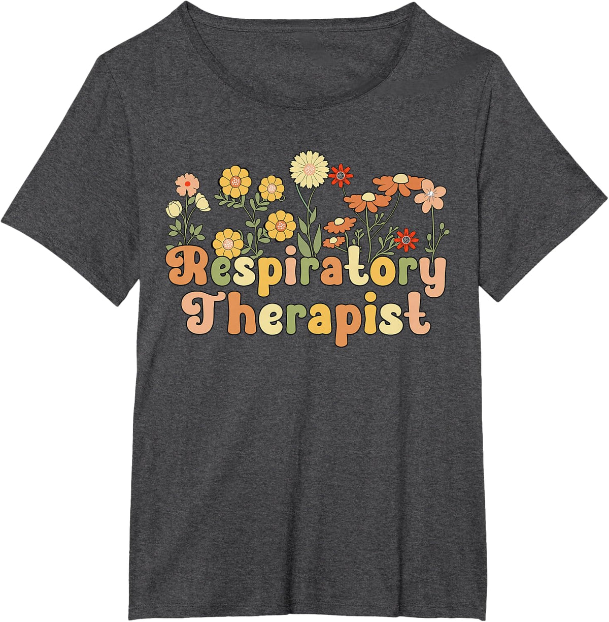 Groovy Respiratory Therapist Respiratory Therapy T-Shirt - Dark Heather Grey