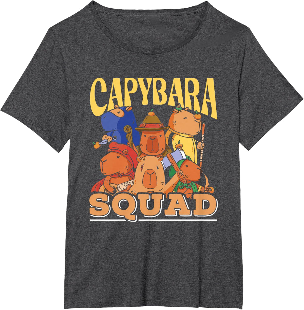 Capybara Squad Animal Water Pig Capybaras Lovers T-Shirt - Dark Heather Grey