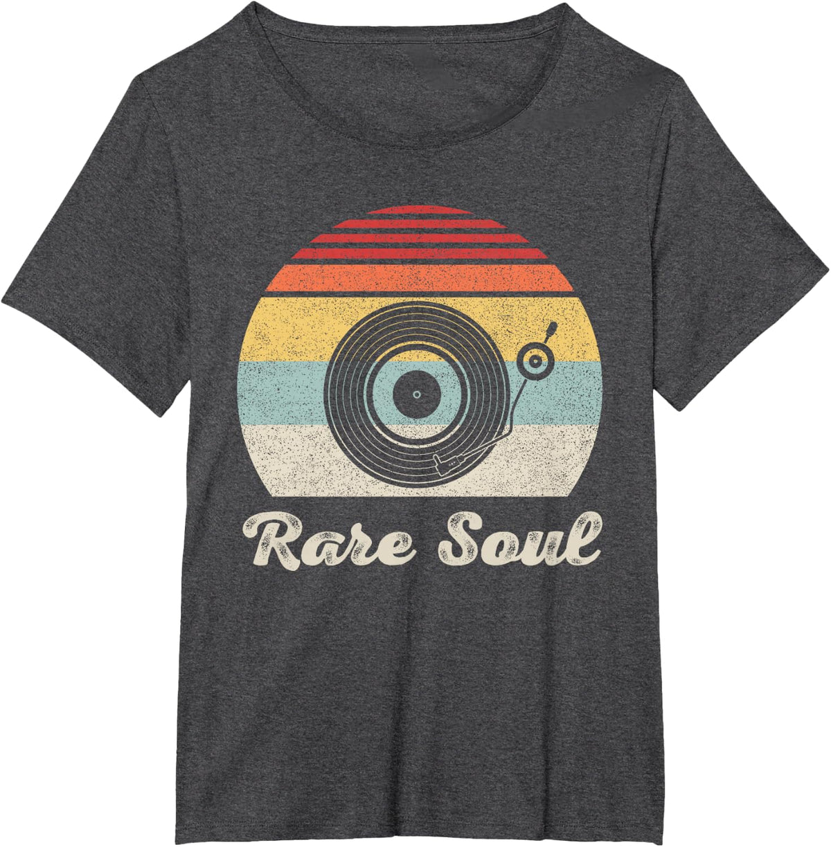 Vintage Retro Rare Soul DJ Turntable Music Old School T-Shirt - Dark Heather Grey