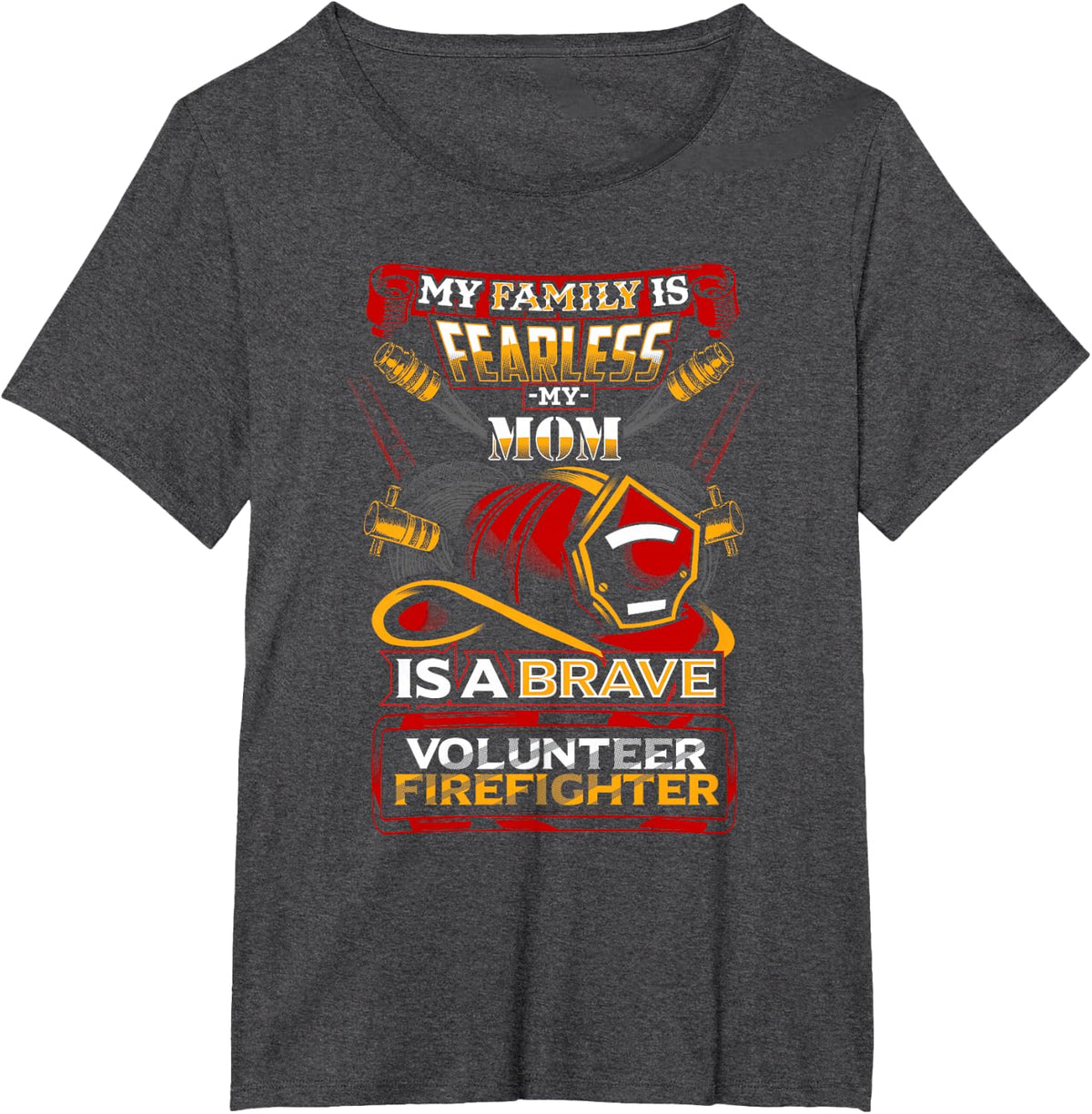 Volunteer Firefighter Mom Design for Sons or Daughters T-Shirt - Dark Heather Grey