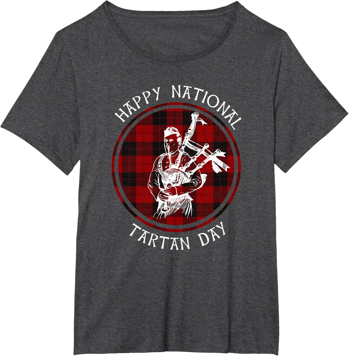 National Tartan Day Plaid Scotland Bagpipes Funny Gift T-Shirt - Dark Heather Grey