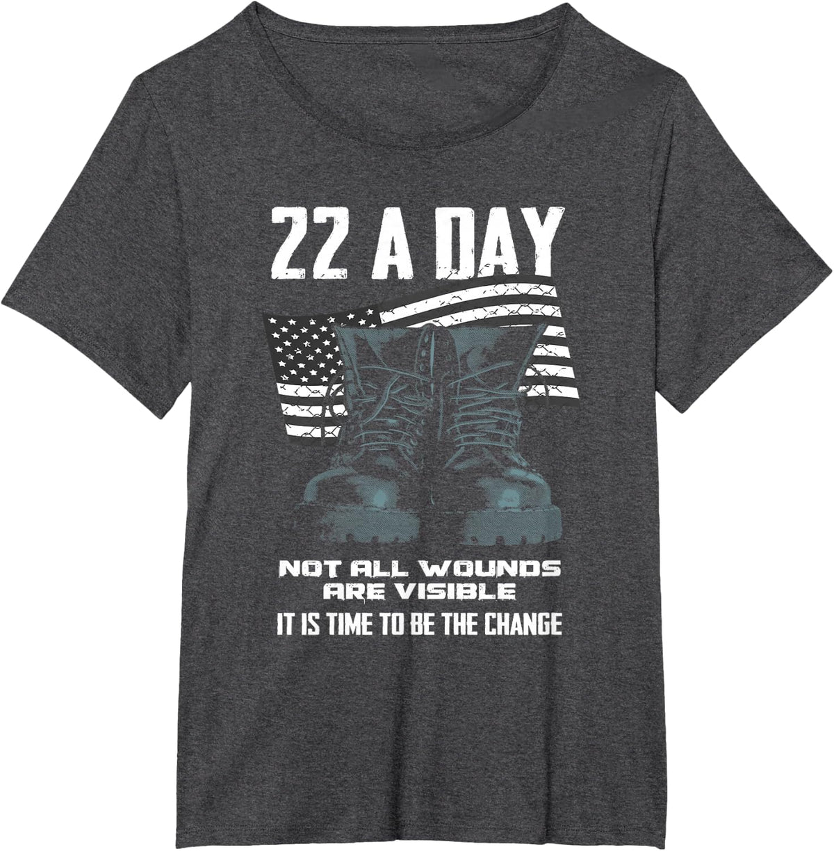 Veteran Suicide Awareness T-Shirt - Dark Heather Grey