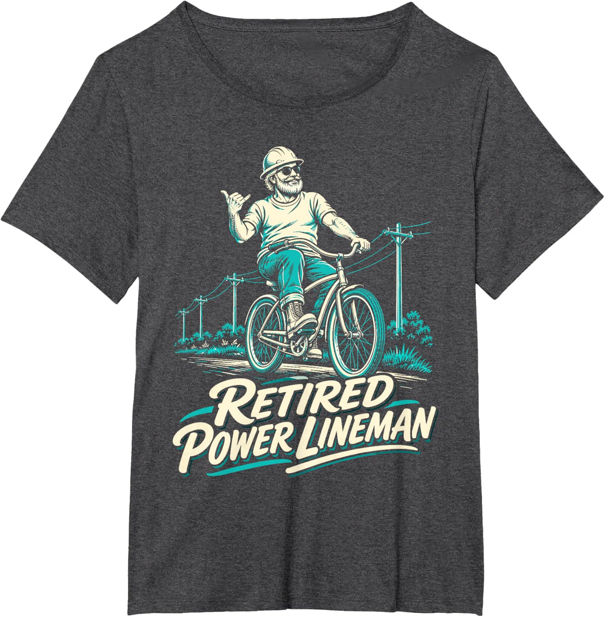 Retired Power Lineman T-Shirt - Dark Heather Grey