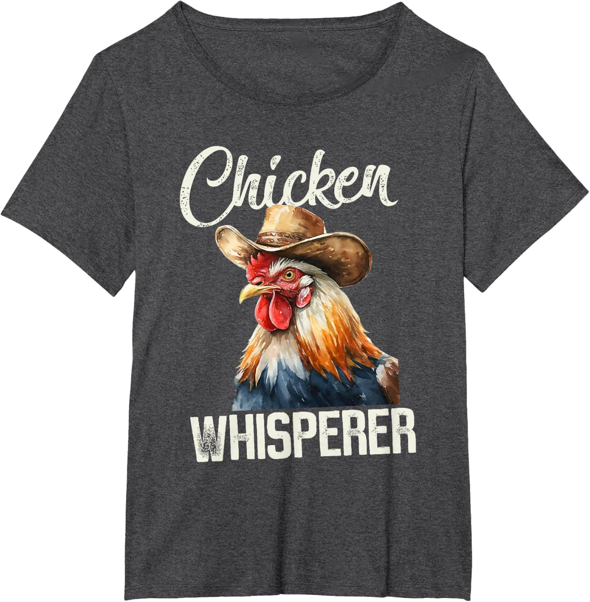 The Chicken Whisperer Rooster Farmer Chicken T-Shirt - Dark Heather Grey
