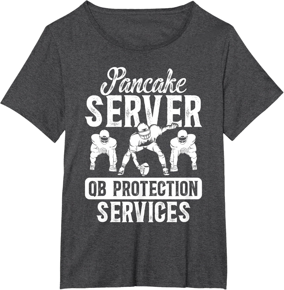 QB Protection Services Football Offensive Lineman O-Lineman T-Shirt - Dark Heather Grey