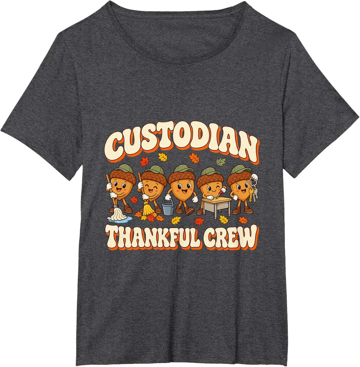 Thanksgiving School Counselor Turkey Fall Humor T-Shirt - Dark Heather Grey
