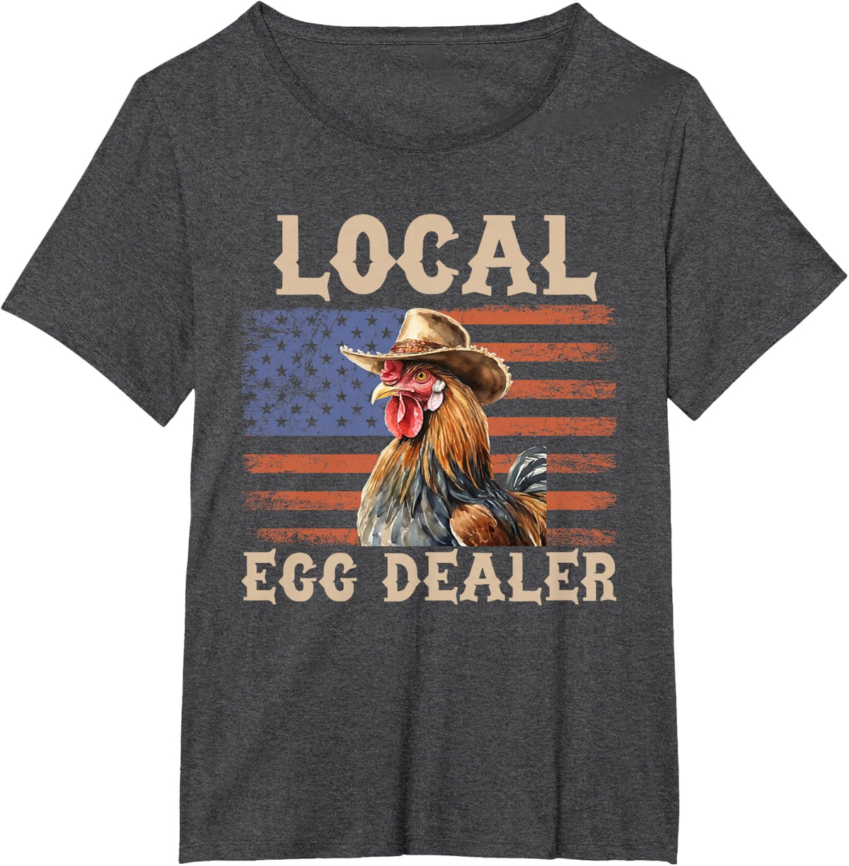 Local Egg Dealer Rooster Farmer Chicken T-Shirt - Dark Heather Grey