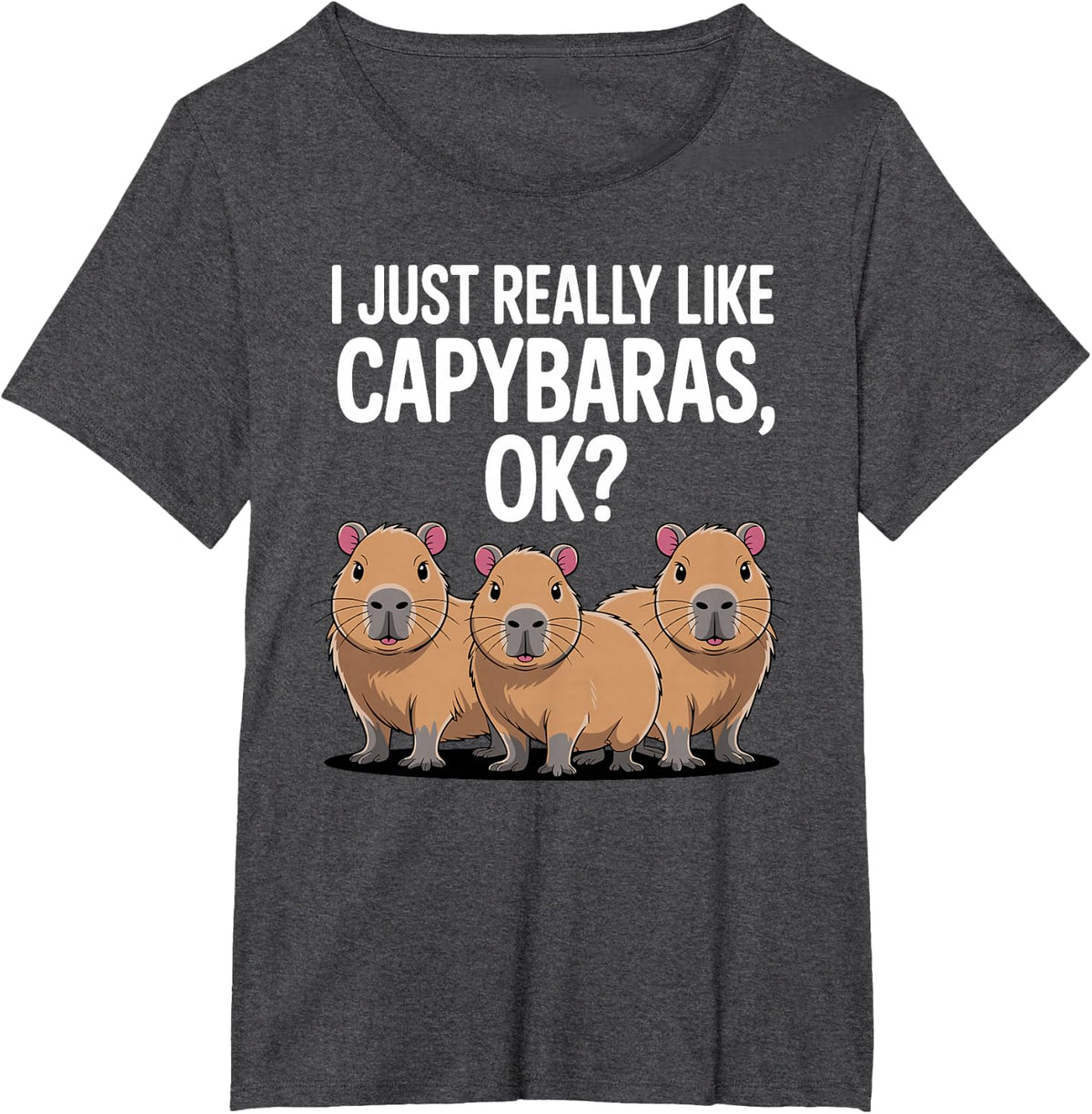 Cool Capybara Art for Men Women Kids Rodent Capybara Lover T-Shirt - Dark Heather Grey