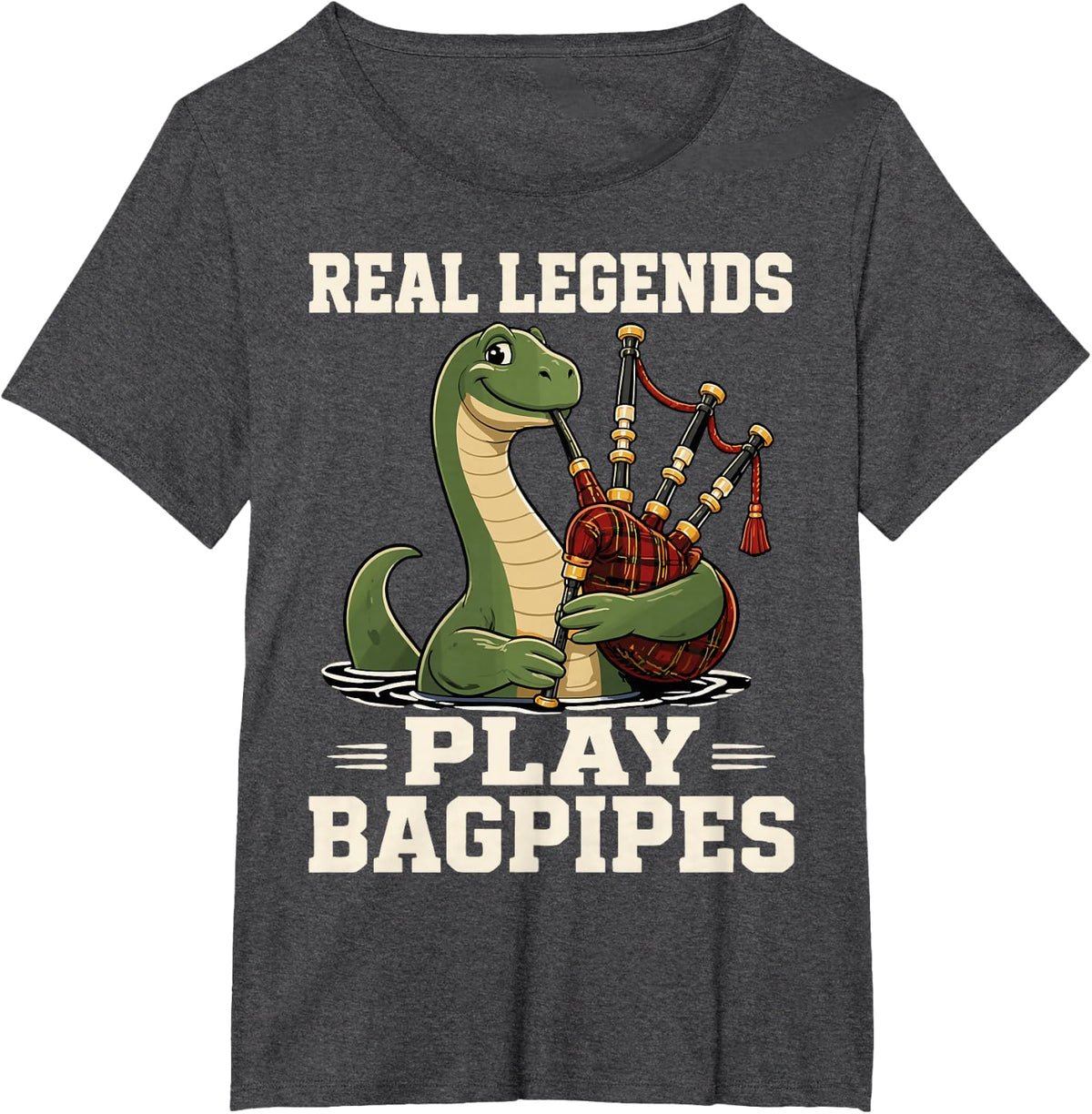 Bagpipe Legends Scottish Highland Music Piper T-Shirt - Dark Heather Grey
