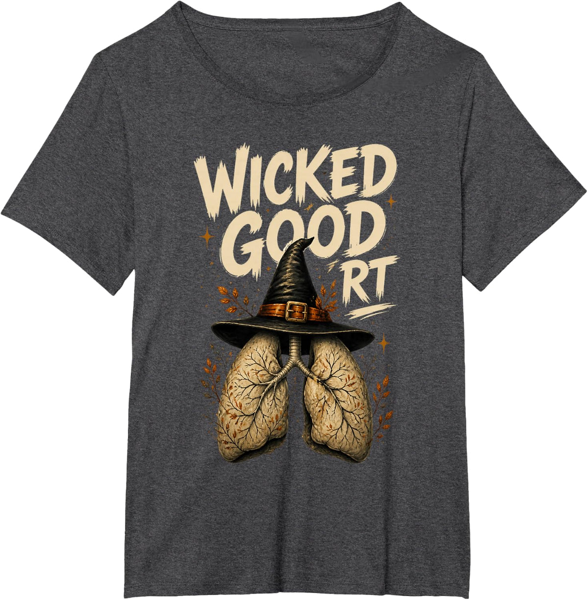RT Respiratory Therapist Halloween Pulmonary T-Shirt - Dark Heather Grey