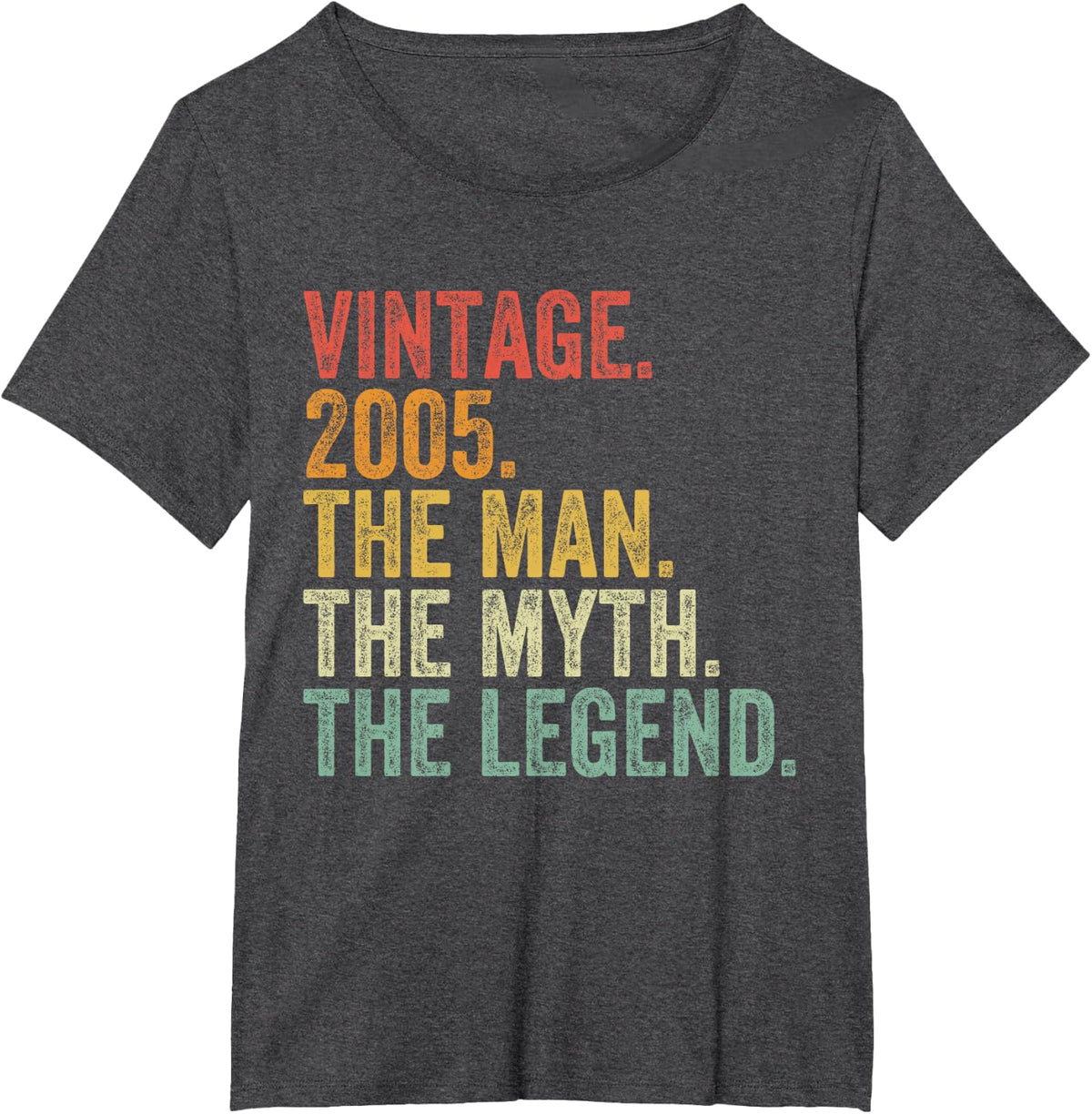 19th Birthday Vintage 2005 The Man The Myth The Legend T-Shirt - Dark Heather Grey