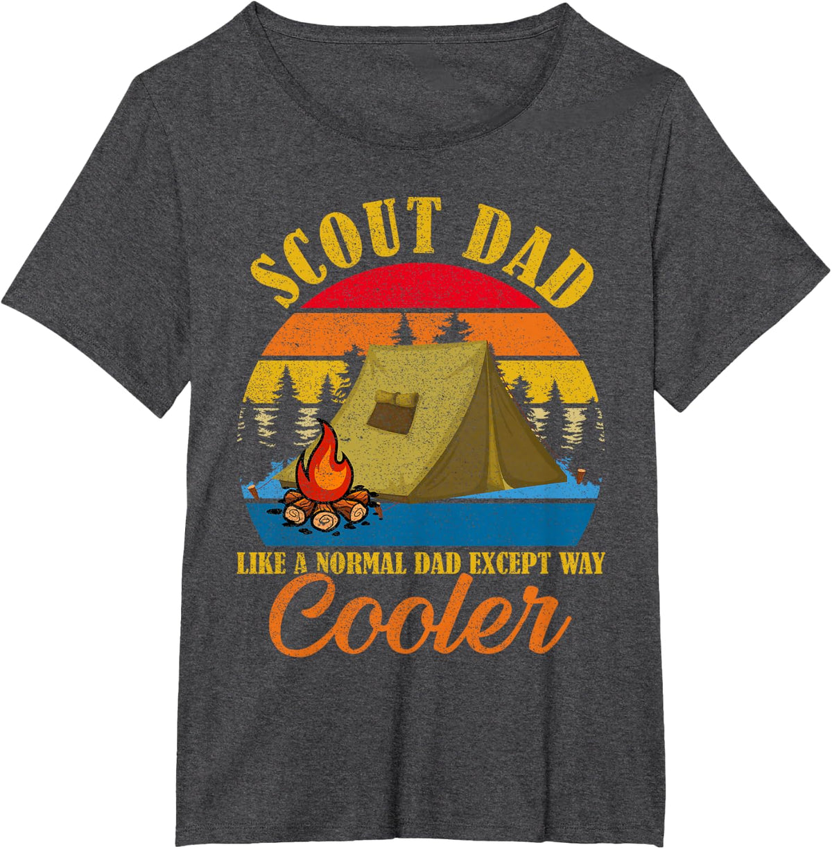 Vintage Scout Dad Except Way Cooler Normal Dad Father's Day T-Shirt Tee For Men - Dark Heather Grey