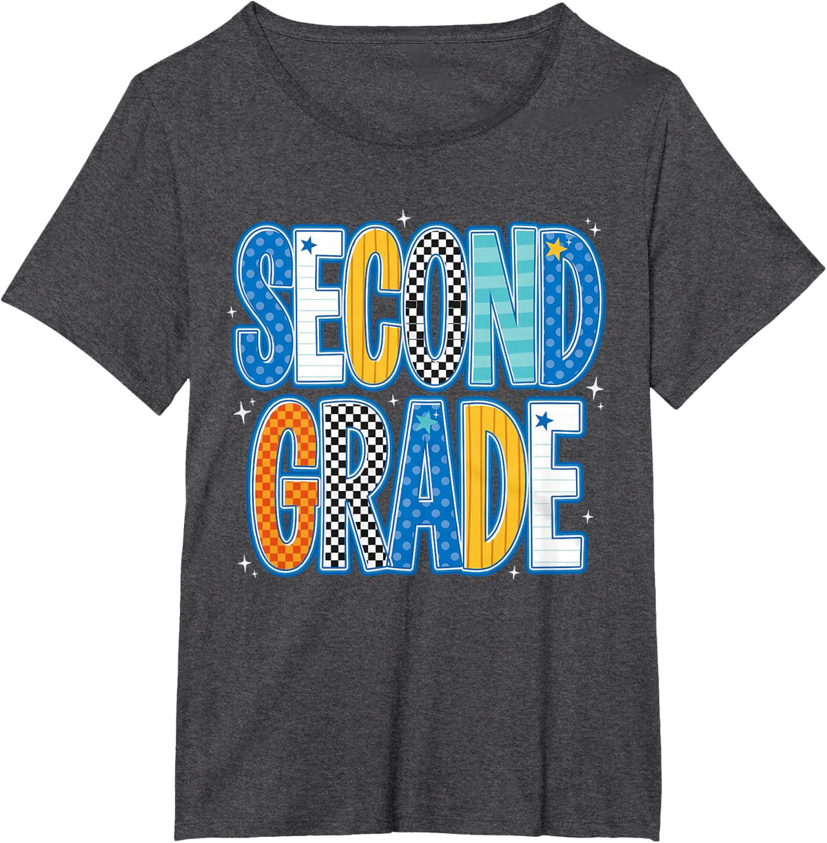 Back to School Hello Second Grade Team 2nd Grade Boy Girl T-Shirt - Dark Heather Grey