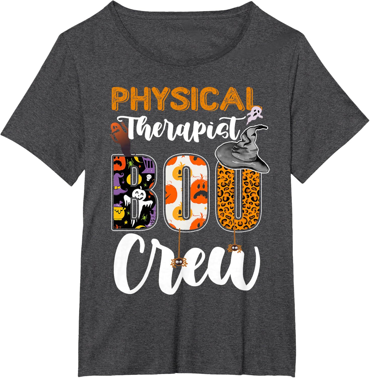 Physical Therapist Boo Crew Halloween Costume Matching T-Shirt - Dark Heather Grey