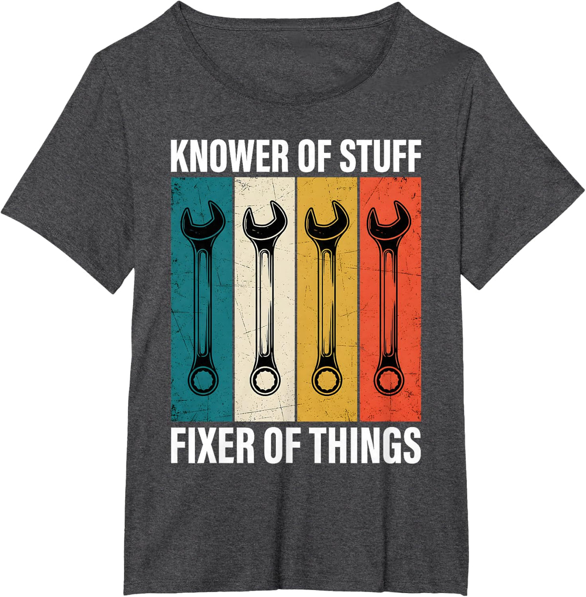 Wrench Mechanic Vintage Tool Funny Mechanic Men Dad Auto T-Shirt - Dark Heather Grey