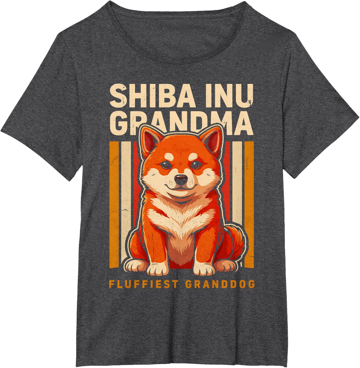 Fluffiest Granddog Shiba Inu Fox Dog Lover T-Shirt - Dark Heather Grey