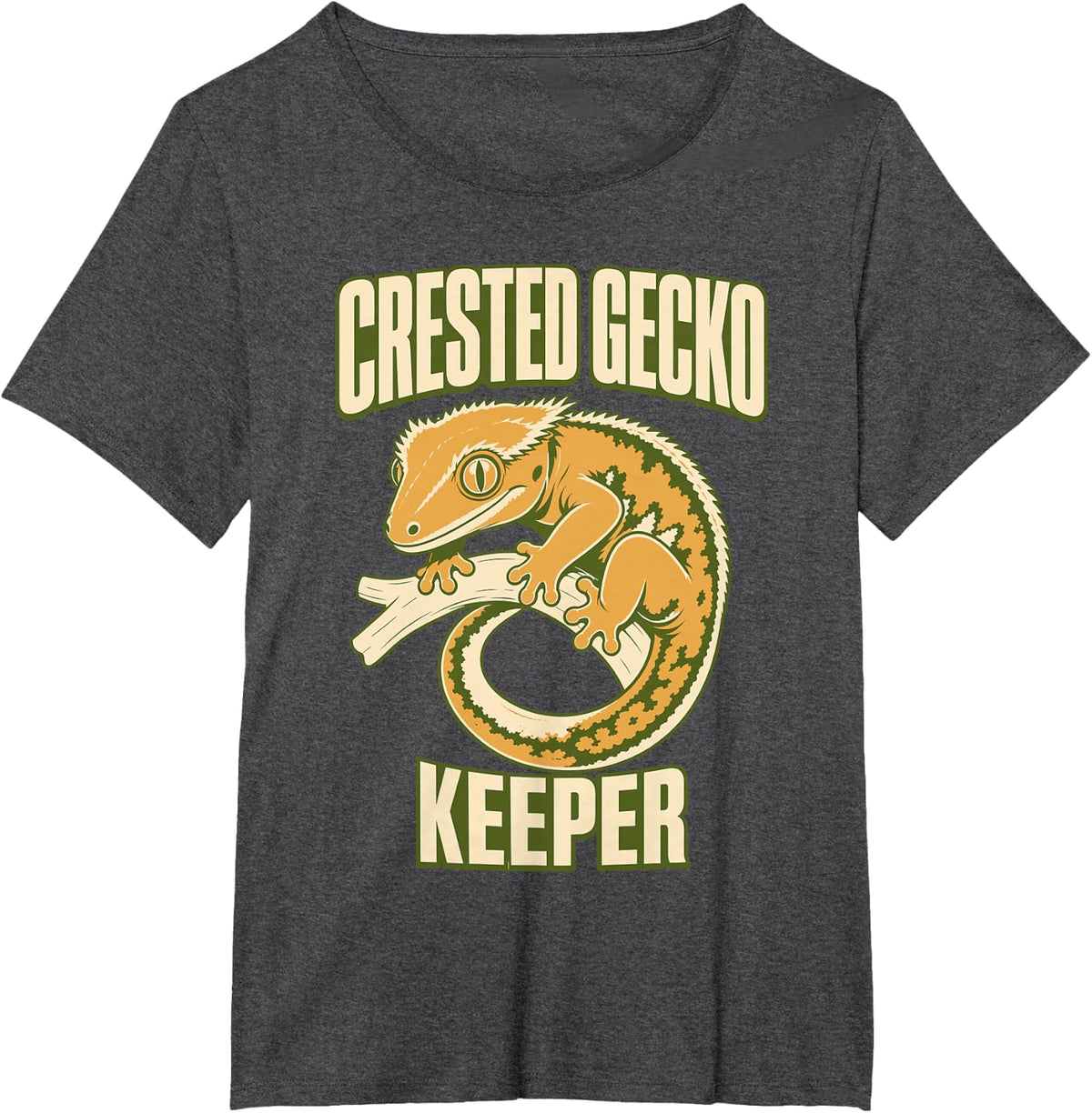 Crested Gecko Keeper Reptile Pet Owner T-Shirt - Dark Heather Grey