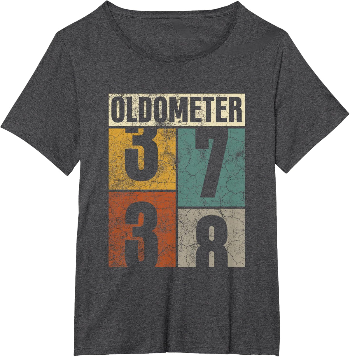 Oldometer 37-38 Legends Retro 38th Birthday Classic His/her T-Shirt - Dark Heather Grey