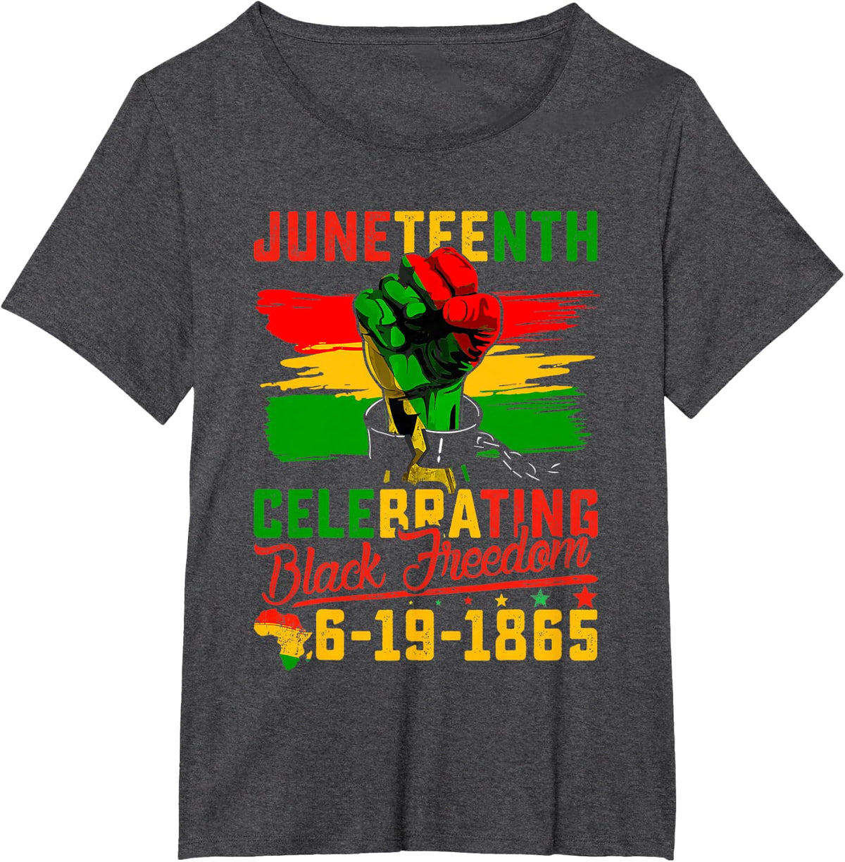 Juneteenth Celebrating Black Freedom 1865 African American T-Shirt - Dark Heather Grey