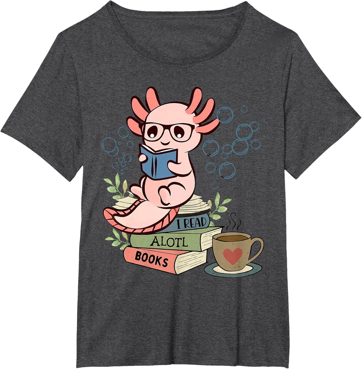 I Read Alotl Books Reading Bookworm Reader Librarian Teacher T-Shirt - Dark Heather Grey