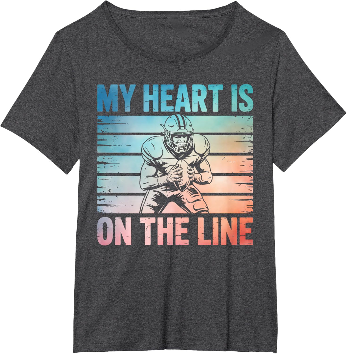 Lineman Mom Art for Mom Women Mother Football Lineman Mom T-Shirt - Dark Heather Grey