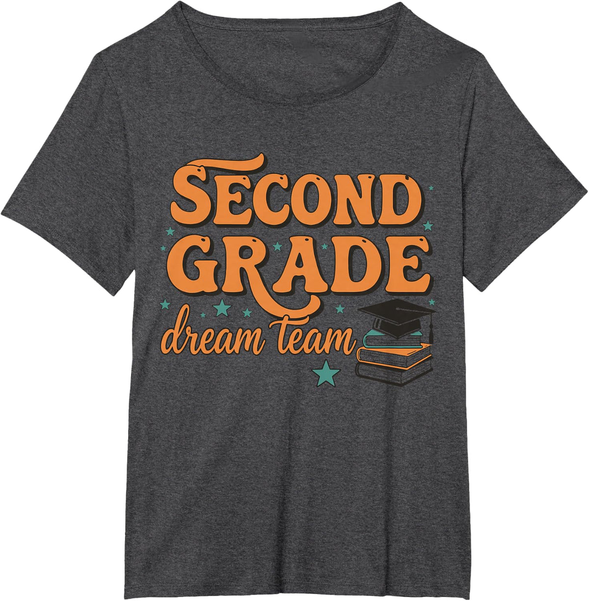 2nd Grade Back to School Second Grade Dream Team Teacher T-Shirt - Dark Heather Grey