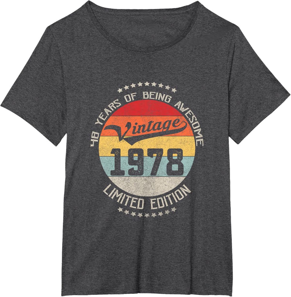 48th Birthday Gift Vintage Being Awesome 1978 48 Years Old T-Shirt - Dark Heather Grey