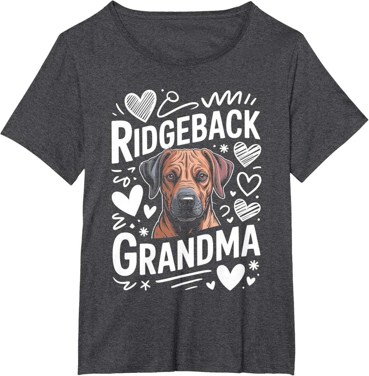 Ridgeback Grandma Rhodesian Ridgeback Grandmother T-Shirt - Dark Heather Grey