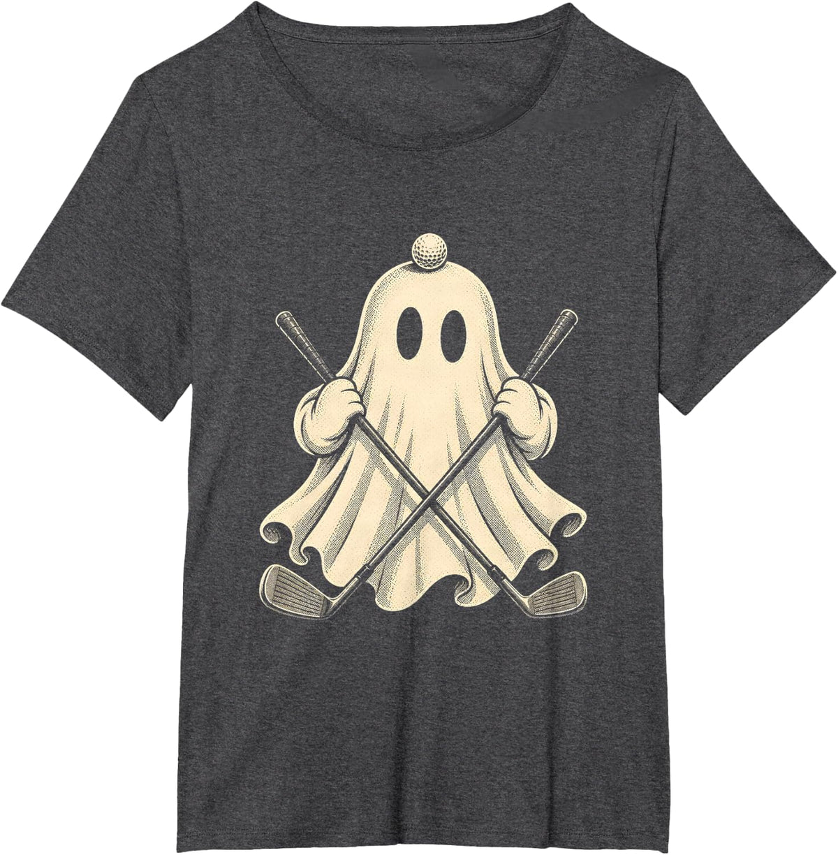 Spooky Golf Ghost Funny Halloween Golfer Classic Costume T-Shirt - Dark Heather Grey