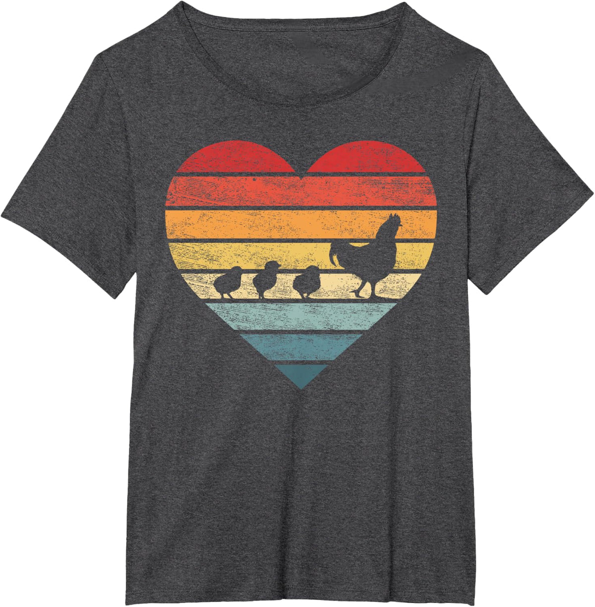 Chicken Lover Gifts Hen Farmer Retro Vintage Farm Animals T-Shirt - Dark Heather Grey