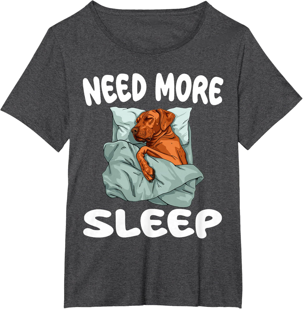 Cute Rhodesian Ridgeback Need more Sleep Pajamas Nightgown T-Shirt - Dark Heather Grey