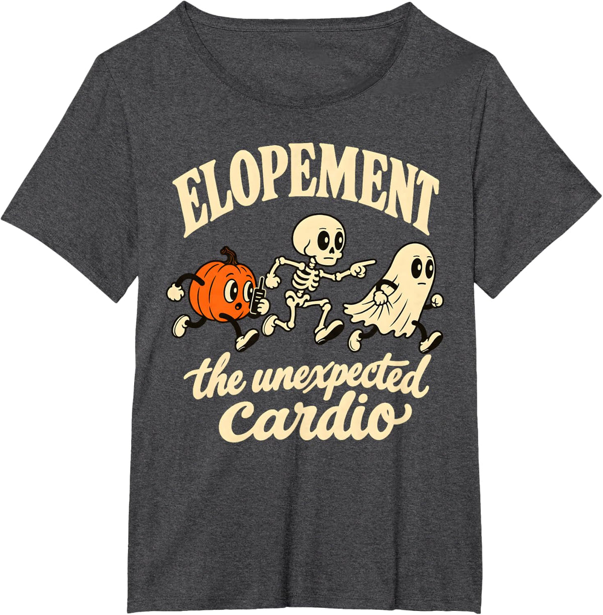 Halloween Elopement SPED Teacher Ghost Skeleton Pumpkin ABA T-Shirt - Dark Heather Grey